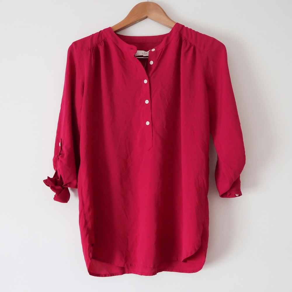 Ann Taylor Loft Bright Pink Blouse
